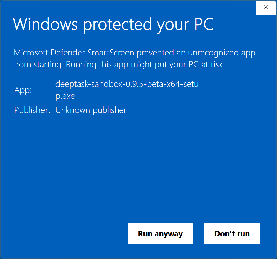 Paso de ejecutar de todas formas de Windows SmartScreen